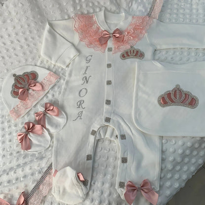5 Pcs Girl/Boy Hospital Exit Newborn Bling Outfits