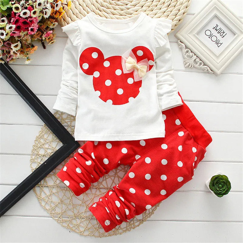 2 Piece Toddler Girl Cartoon Long Sleeved T-shirt+pants