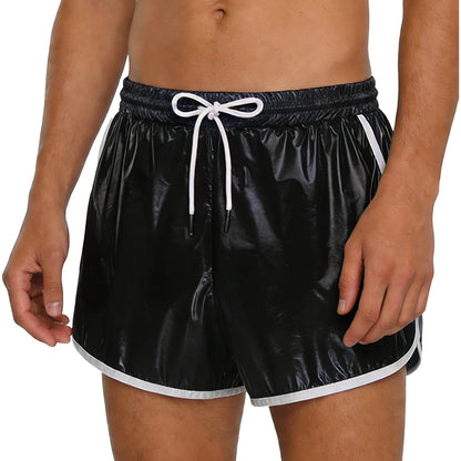 Mens Drawstring Waterpoof Swimming Trunks With Pockets