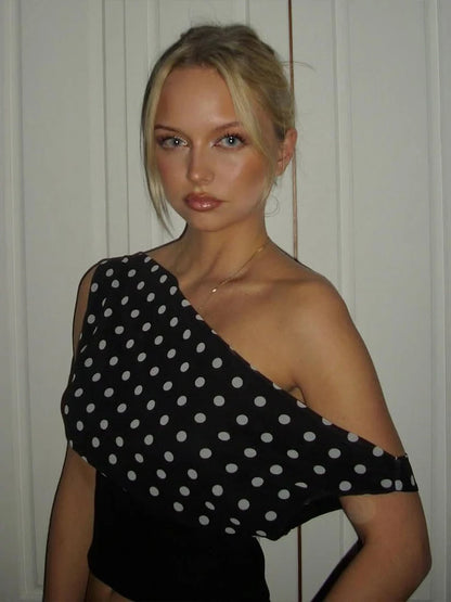 Polka Dots Print Women Trend Off Shoulder