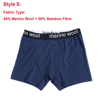 Mens Merino Boxer Briefs Soft Breathable Sports