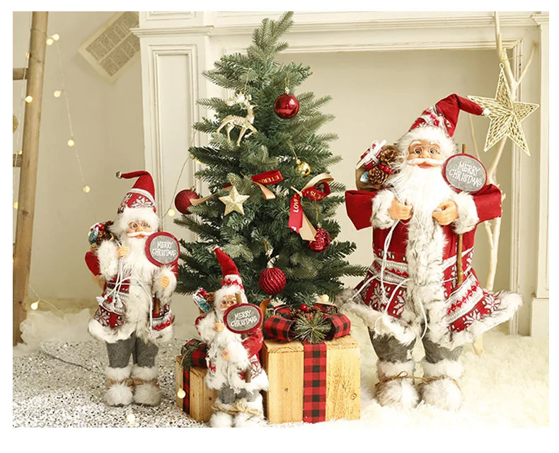 Large Standing Santa Figurine Doll Home Decoration