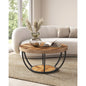 32" Circle Coffee Table for Living Room, 2-Tier