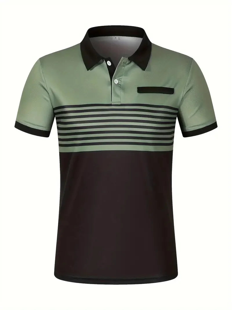 Short Sleeved Men's Casual Polo shirt, V-neck