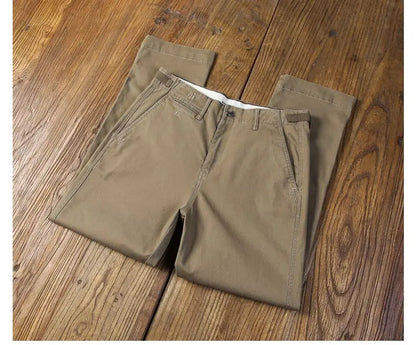 Casual Cotton Pants, Loose Straight Leg Workwear