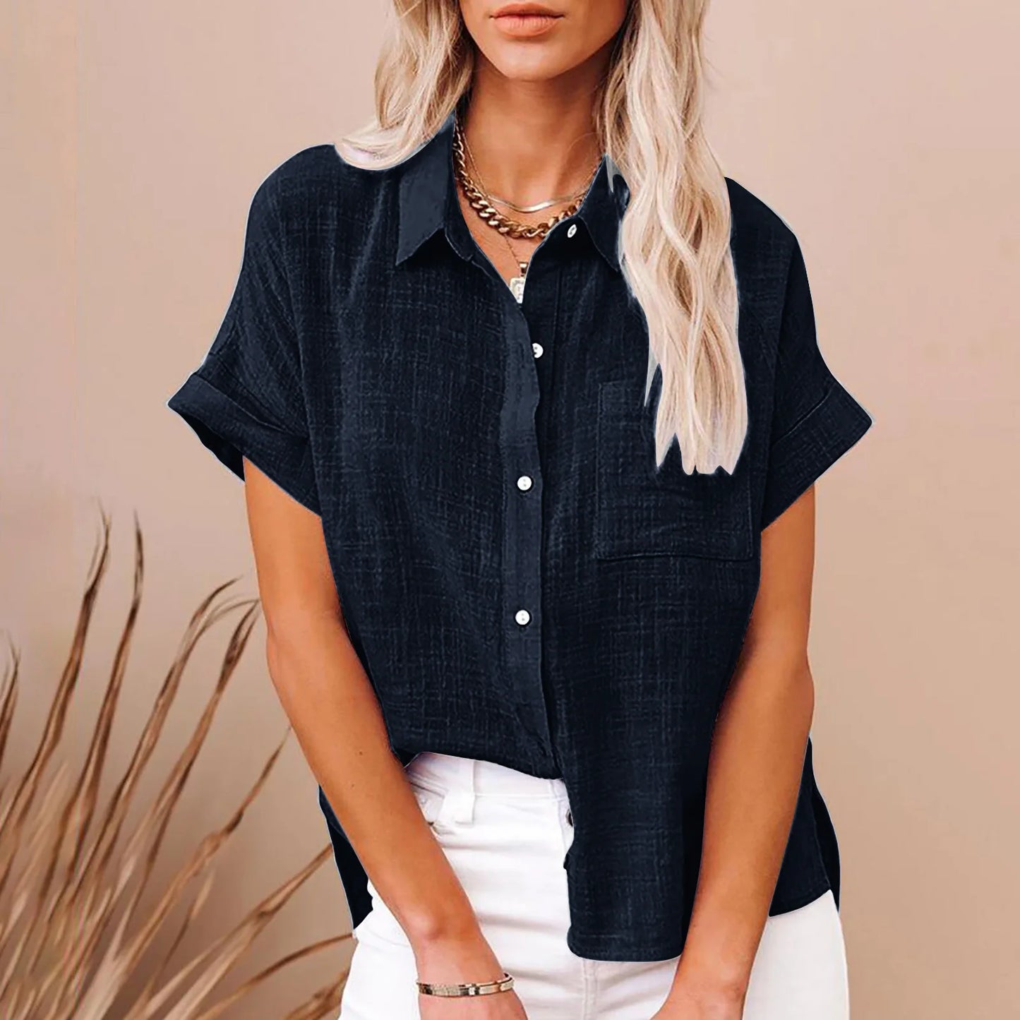 Woman Loose Casual Camisas Mujer Blouse