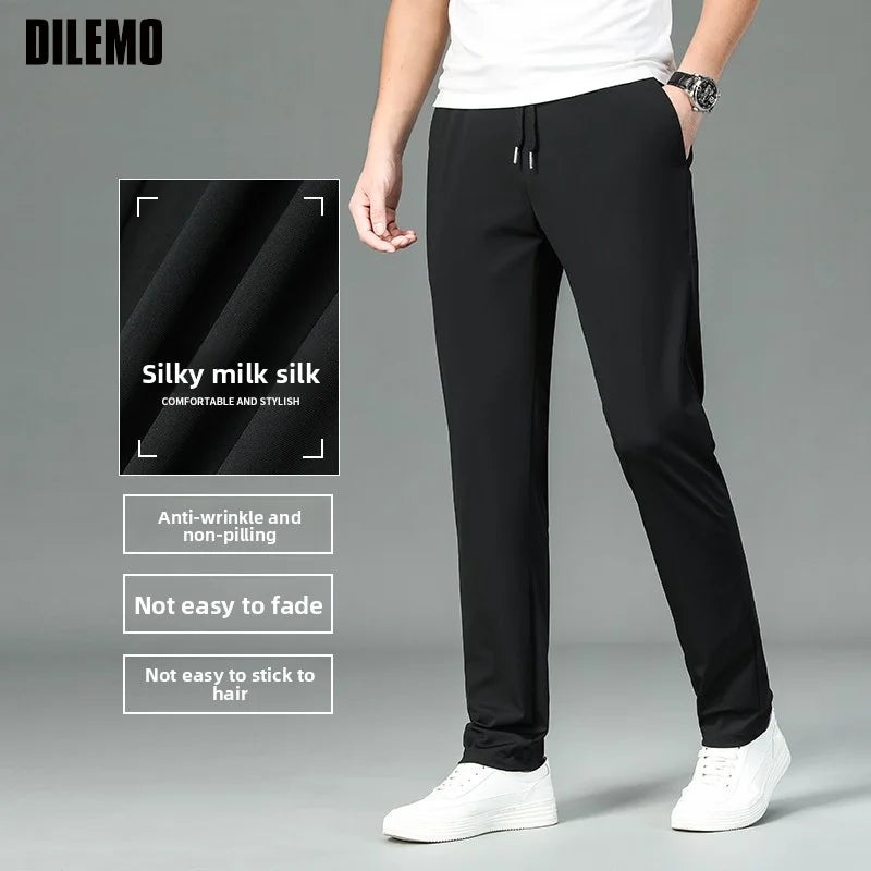 Silk Stretch Casual Fashion Long Pants Pencil