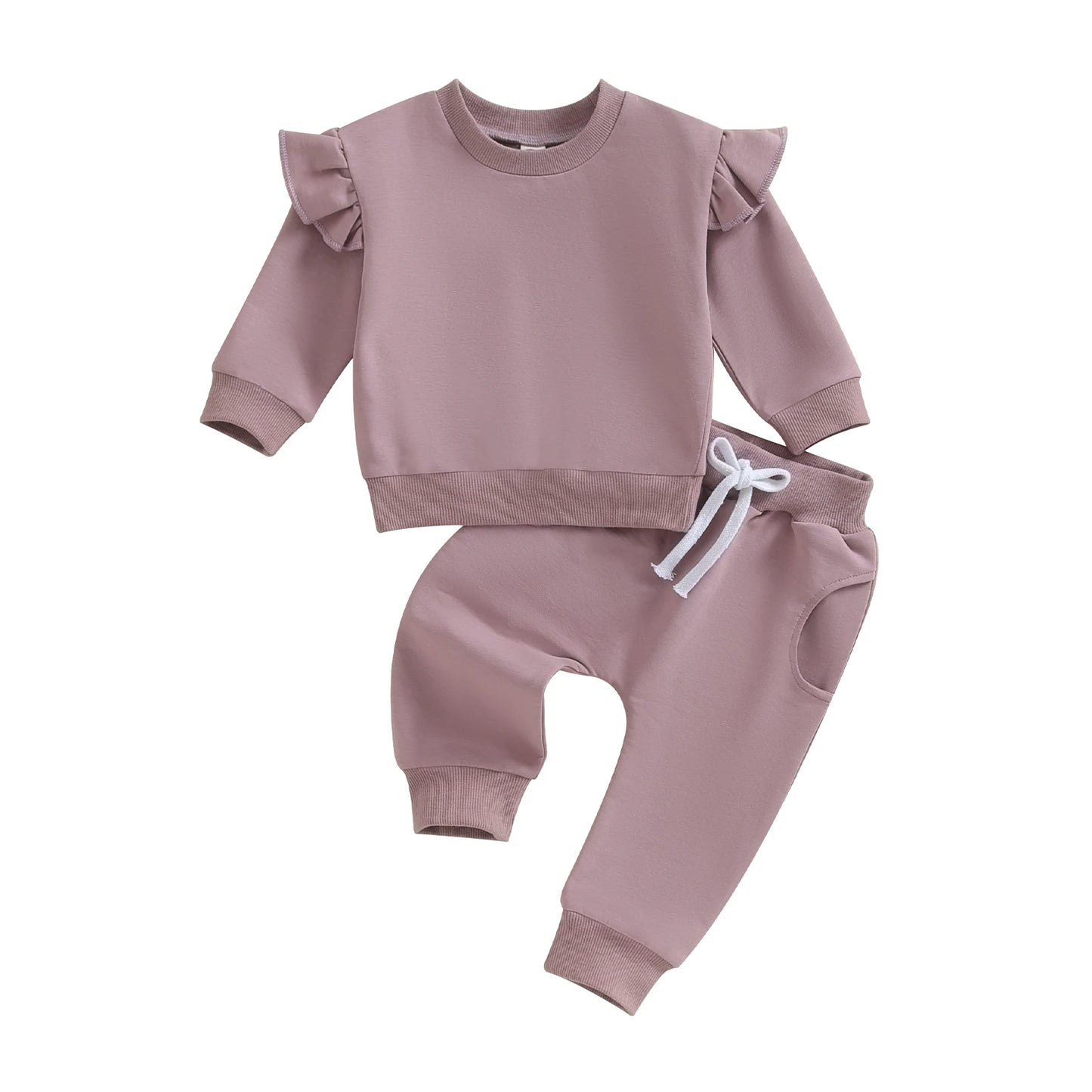 2 Pcs Baby Girls Long Sleeve Sweatshirt Outfits