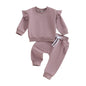 2 Pcs Baby Girls Long Sleeve Sweatshirt Outfits