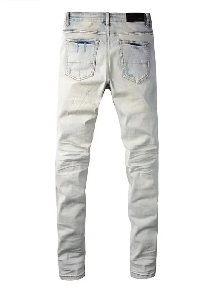Men's Vintage Jeans American Streetwear Slim-fit