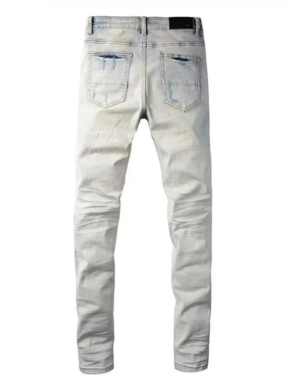 Men's Vintage Jeans American Streetwear Slim-fit