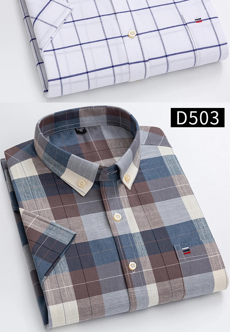 Plus Size Men Plaid Striped Formal Business