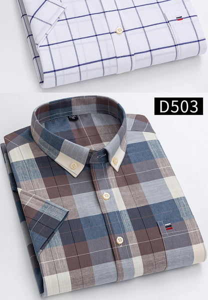 Plus Size Men Plaid Striped Formal Business