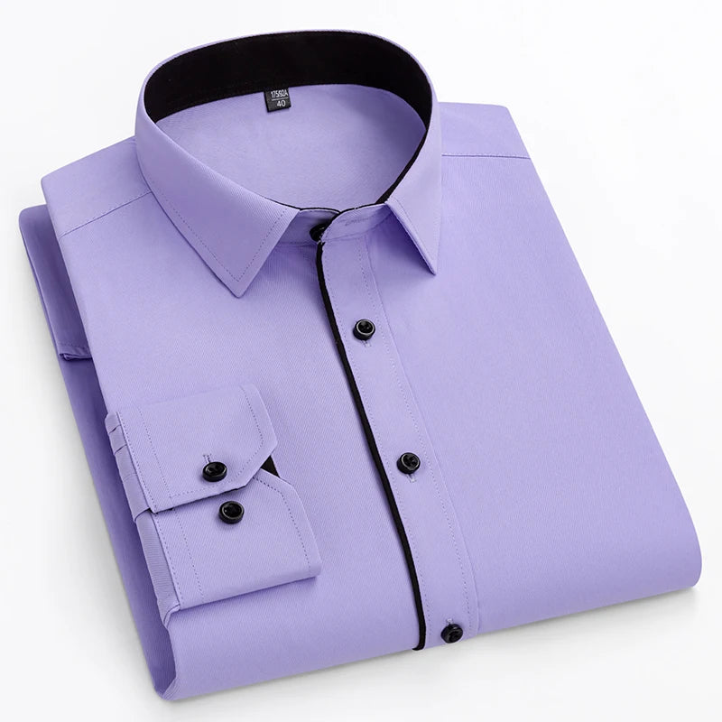 double collor Full shirts for men plus size