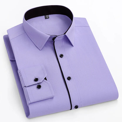 double collor Full shirts for men plus size