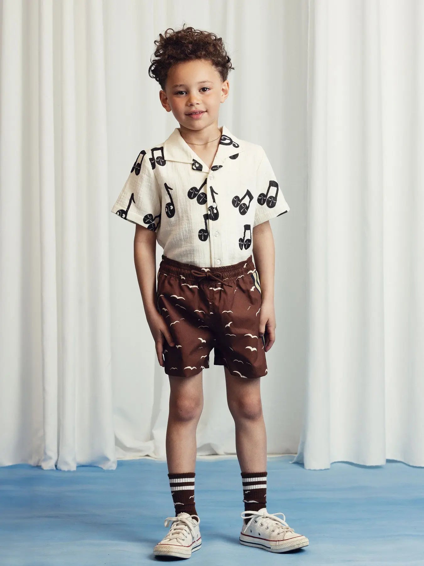 Nordic Style Music Symbol Printed Dress Sweatershirt