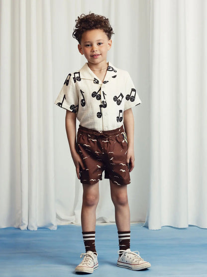 Nordic Style Music Symbol Printed Dress Sweatershirt