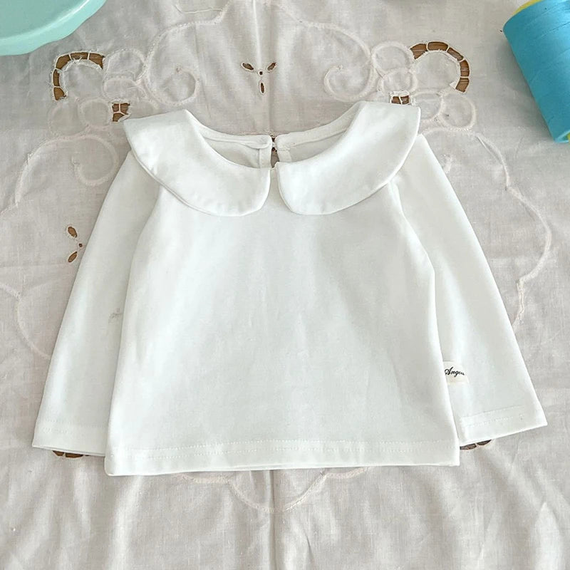 2 Pcs Lapel Denim Baby Girl Romper Set