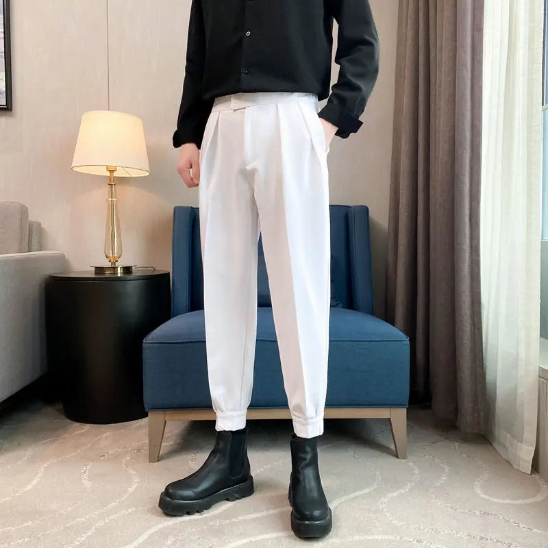 Solid Color Baggy Casual Harem Pants Men