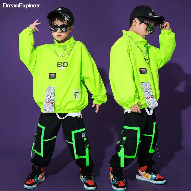 Boys/Girls Hip Hop Jacket Cargo Pants Child Pullover