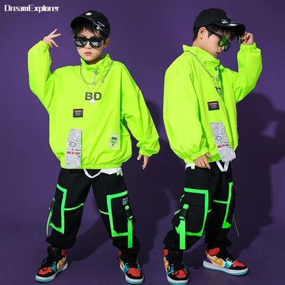Boys/Girls Hip Hop Jacket Cargo Pants Child Pullover