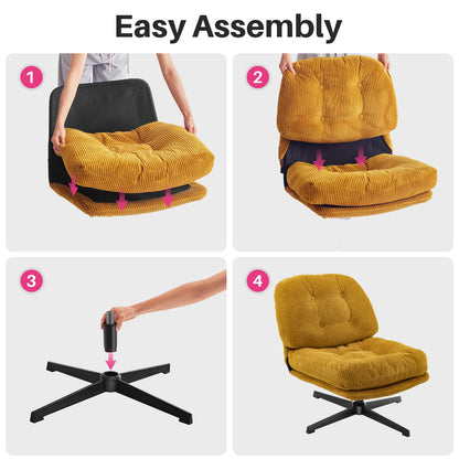 Redlife Modern Foldable Accent Swivel Tufted Chair