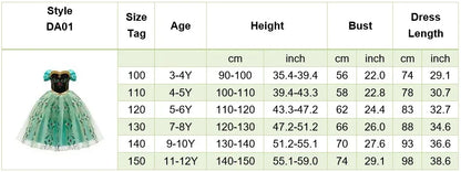 Girls Elsa Anna Dress Princess Carnival Jasmine Rapunzel