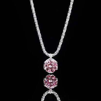 Sterling Silver Moissanite Crown Necklace for Ladies