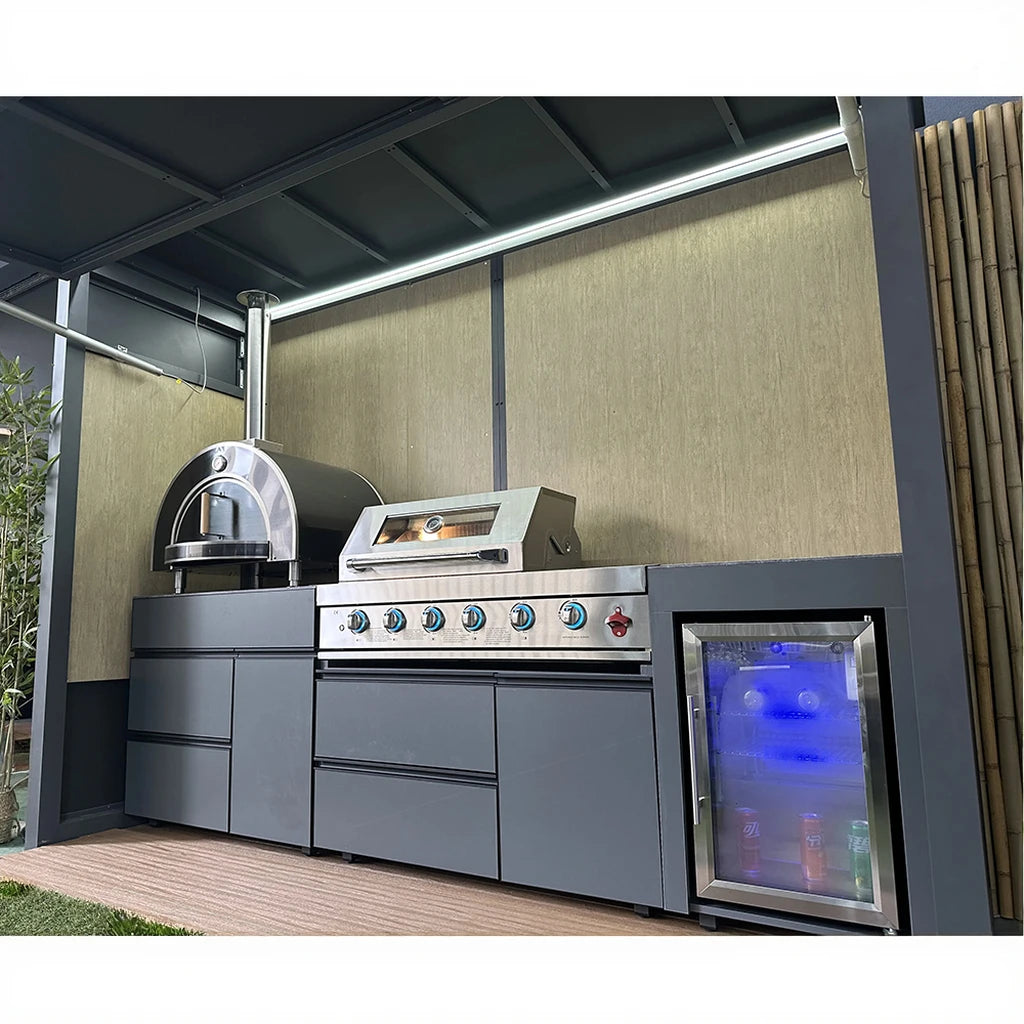 Black/grey Garden/patio Outdoor Bbq Kitchen Pod