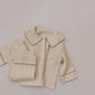 2 Pcs Waffle Baby Girls Pajamas Casual Long Sleeve