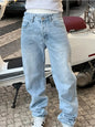 Men'S Vintage Washed Blue Loose Fit Jeans