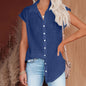 Womens Cotton Linen Casual Short Sleeve Tops