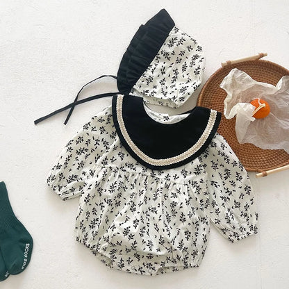 Baby Girls Long Sleeve Flower Embroidery Jumpsuit