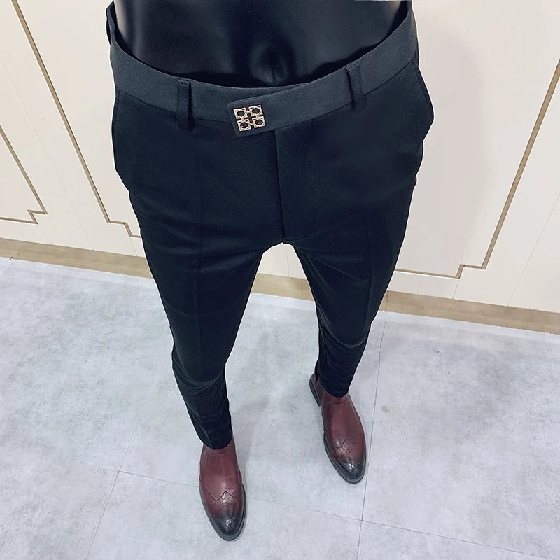 Men Stretch Slim Formal Casual Pants Fashion