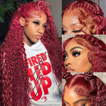 Burgundy Lace Front Human Hair Wave Brazilian