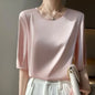 Silky Loose Woman Casual O-Neck pullover
