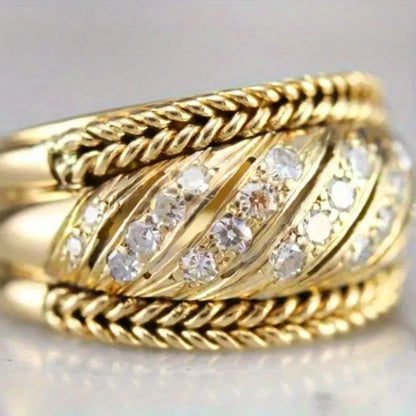 Bright Gold Color AA Cubic Zirconia Luxury