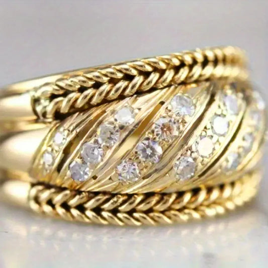 Bright Gold Color AA Cubic Zirconia Luxury