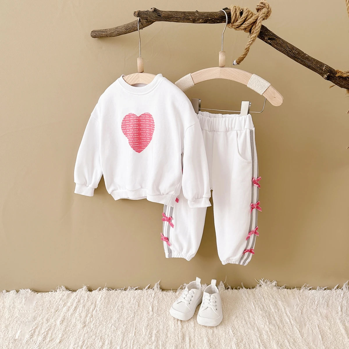 Love Sweatshirt Long Sleeve +Bow Pants