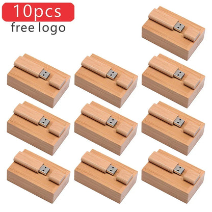 10PCS Wooden USB Flash Drive Memory Stick