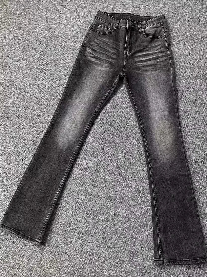 Black Grey Jeans Micro Flared Pants Youth