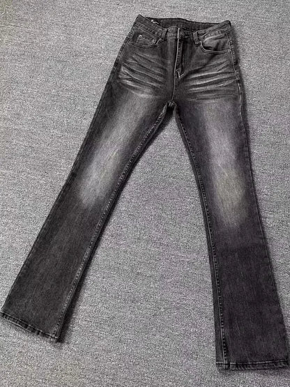 Black Grey Jeans Micro Flared Pants Youth