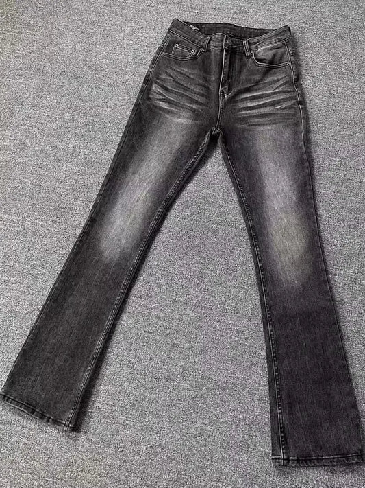 Black Grey Jeans Micro Flared Pants Youth