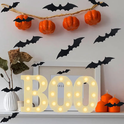 3 LED Marquee Light Up Letters Black Boo
