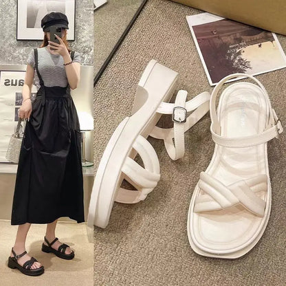 Classic Sandals for Women Upper Elastic Closure