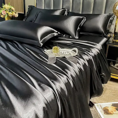 Silk Duvet Cover Bed Sheet Pillowcase Luxury