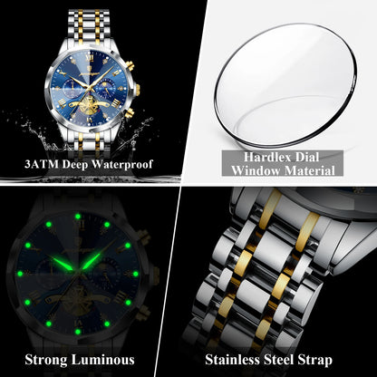 POEDAGAR Luxury Watch Top Original Waterproof Chronograph