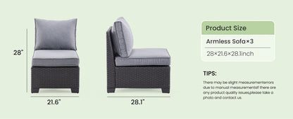 Sofa Set, Outdoor Furniture with Ottoman