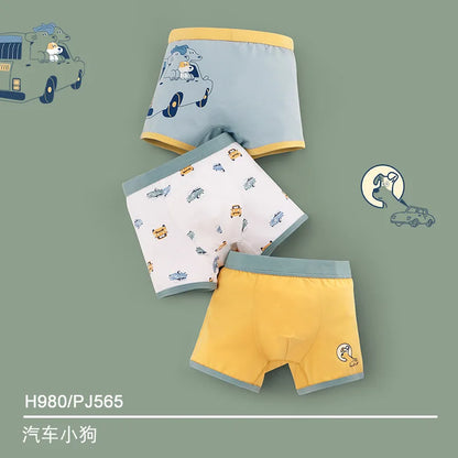 6 Pcs High Quality Boys Boxer Cartoon Underwear