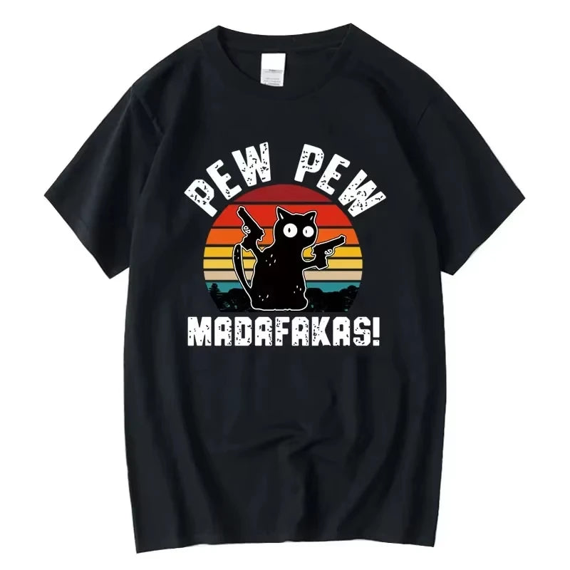 Men's High Quality Funny Cat Printed T-shirt